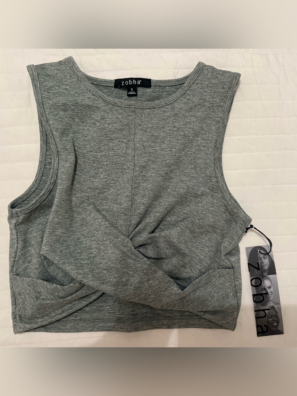 Zobha NWT twist front cropped workout tank